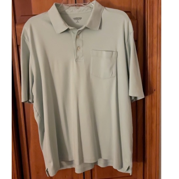 Lands' End Polo Shirt Traditional Fit Moisture Wicking Short Sleeve Golf XL EUC - Picture 2 of 11